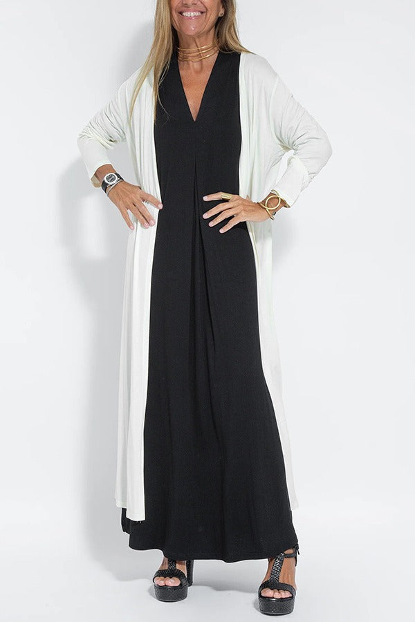 Carmela | Elegante vestido largo con chaqueta de punto