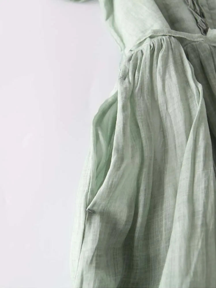 Arya - Vestido de Mujer de Estilo Retro con Cuello Redondo y Cintas en la Cintura