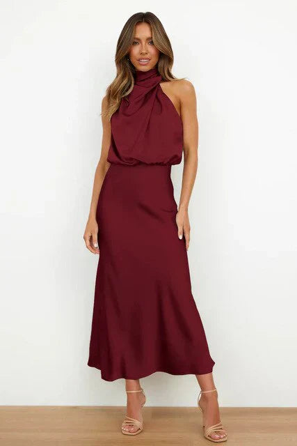 Benthe | Vestido Midi con Hombros Descubiertos