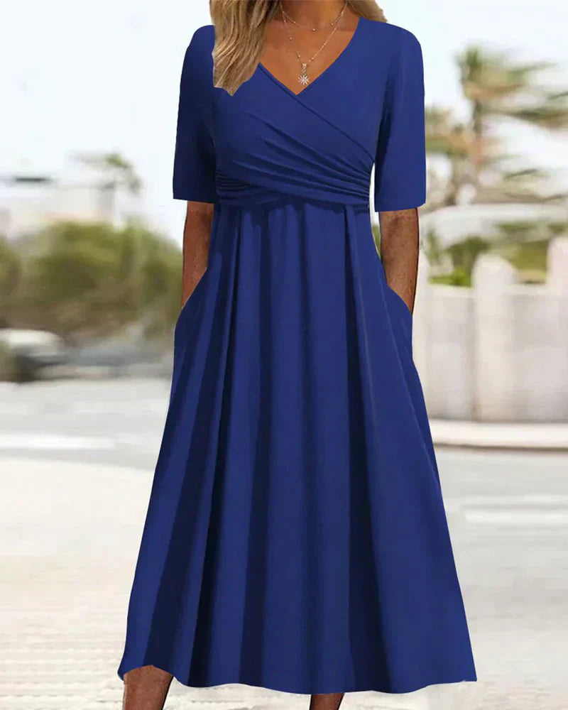 Annabelle - Vestido cruzado de manga corta