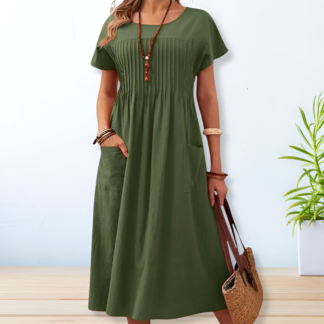 Amelia | Vestido Suelto de Uso Diario con Bolsillos
