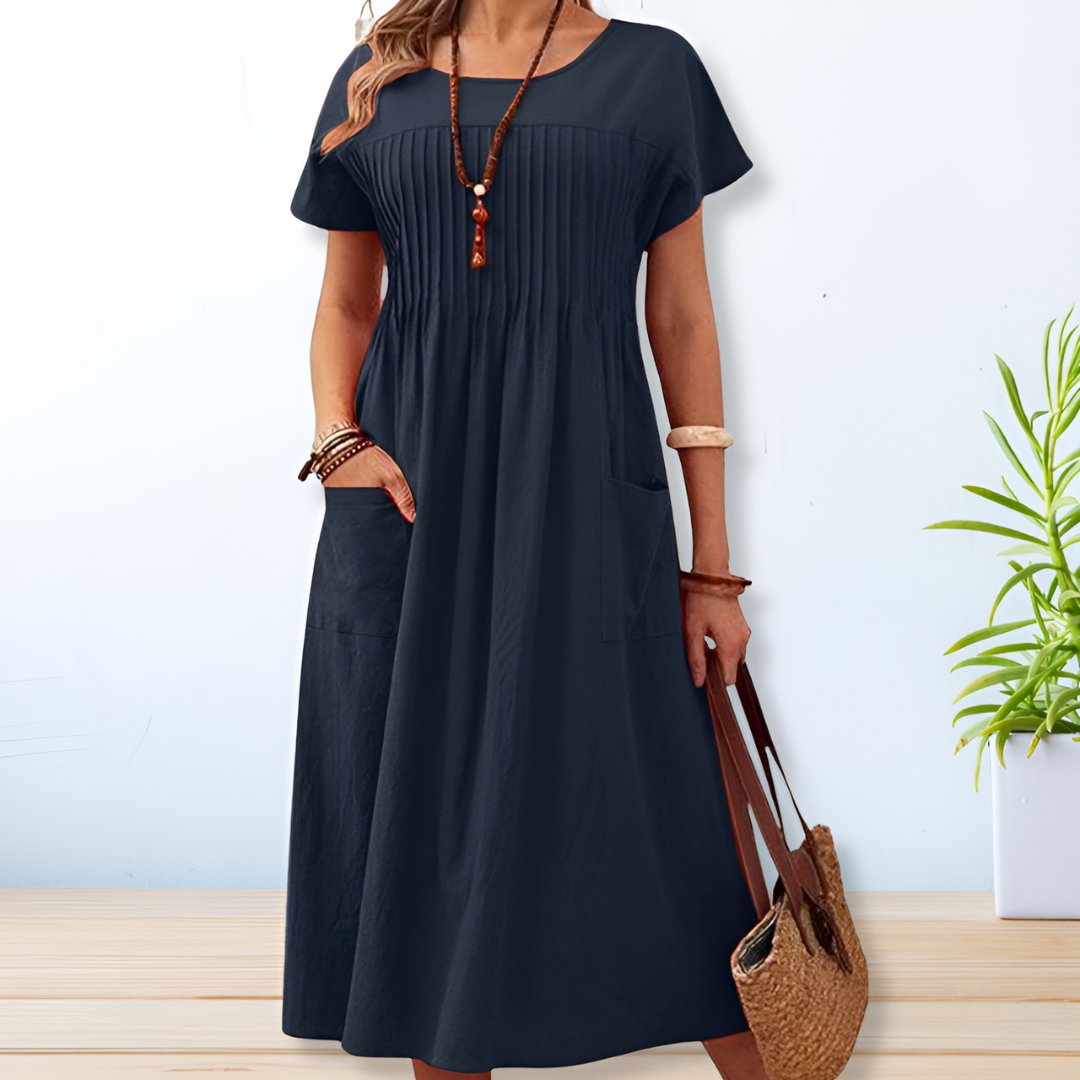 Amelia | Vestido Suelto de Uso Diario con Bolsillos