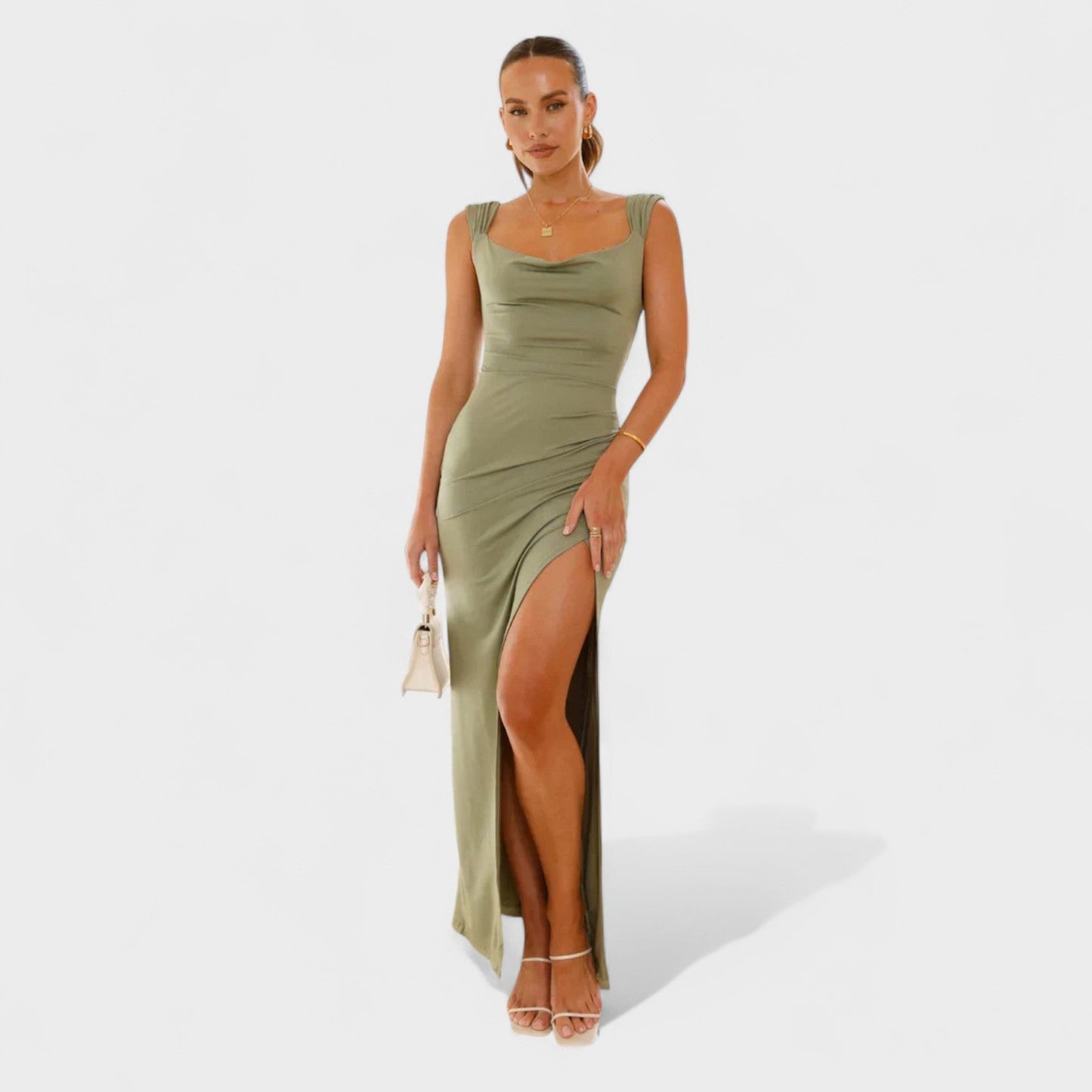 Sarella – Vestido Largo con Espalda Abierta y Lazo