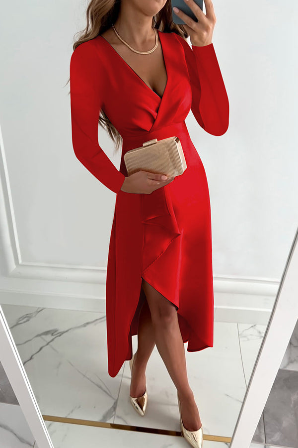 Vestido Midi de Manga Larga