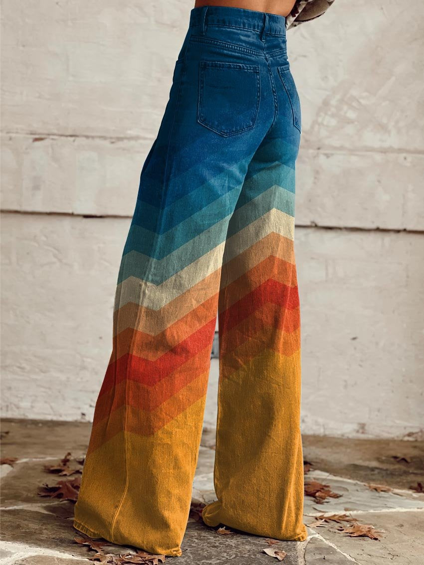 Léa - Pantalones Retro Zigzag Elegantes