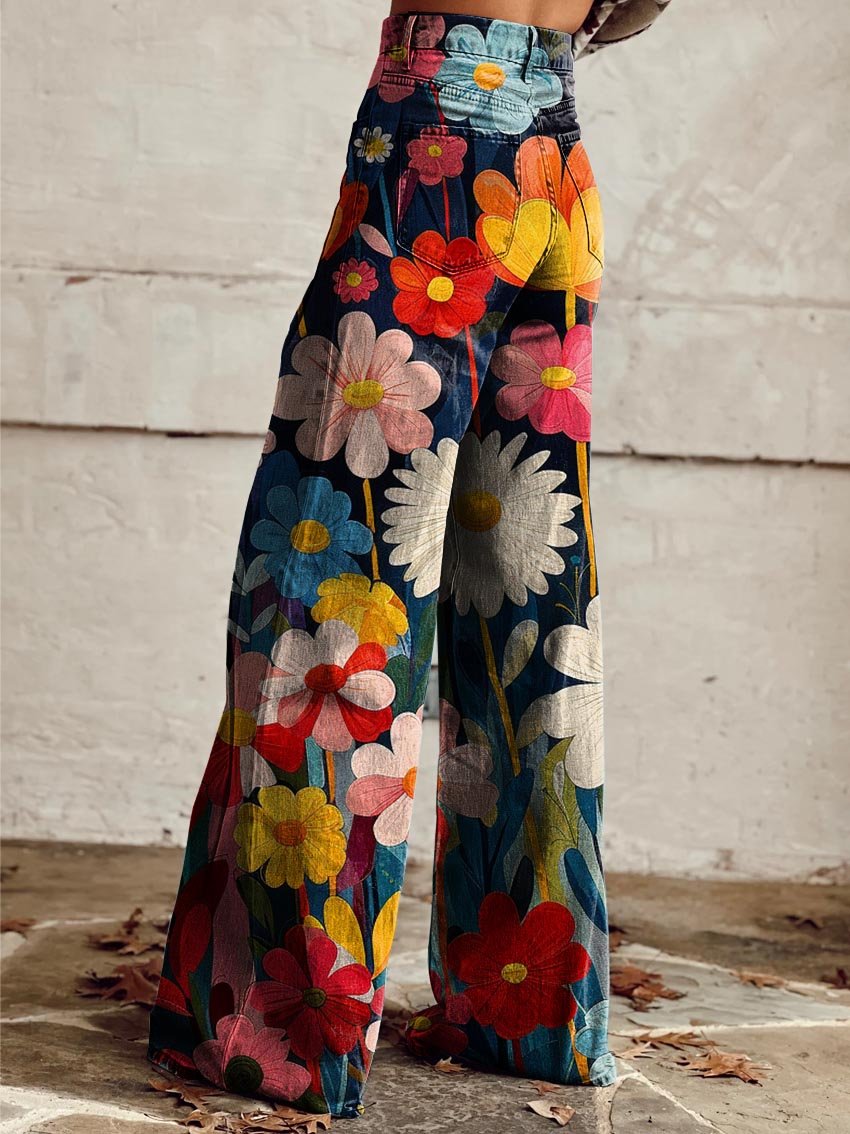 Léna - Pantalones Amplios Florales