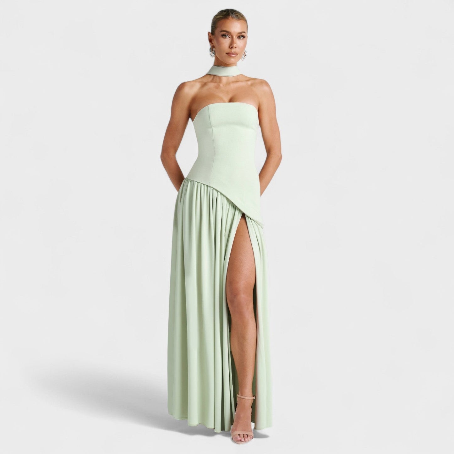 Vestido Maliyah - Corte Asimétrico Menta