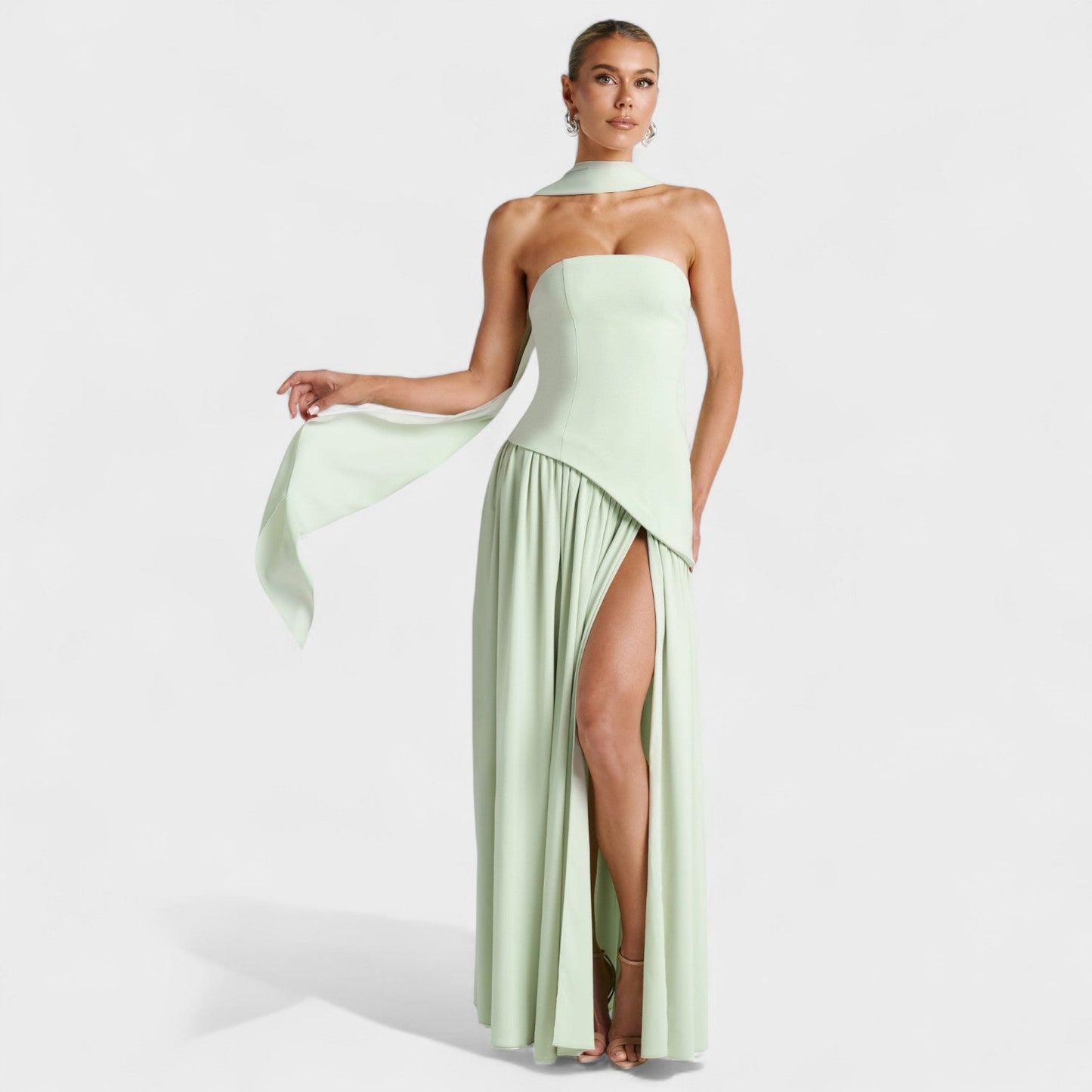 Vestido Maliyah - Corte Asimétrico Menta