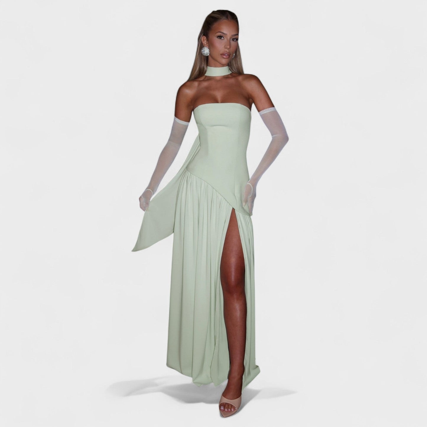 Vestido Maliyah - Corte Asimétrico Menta