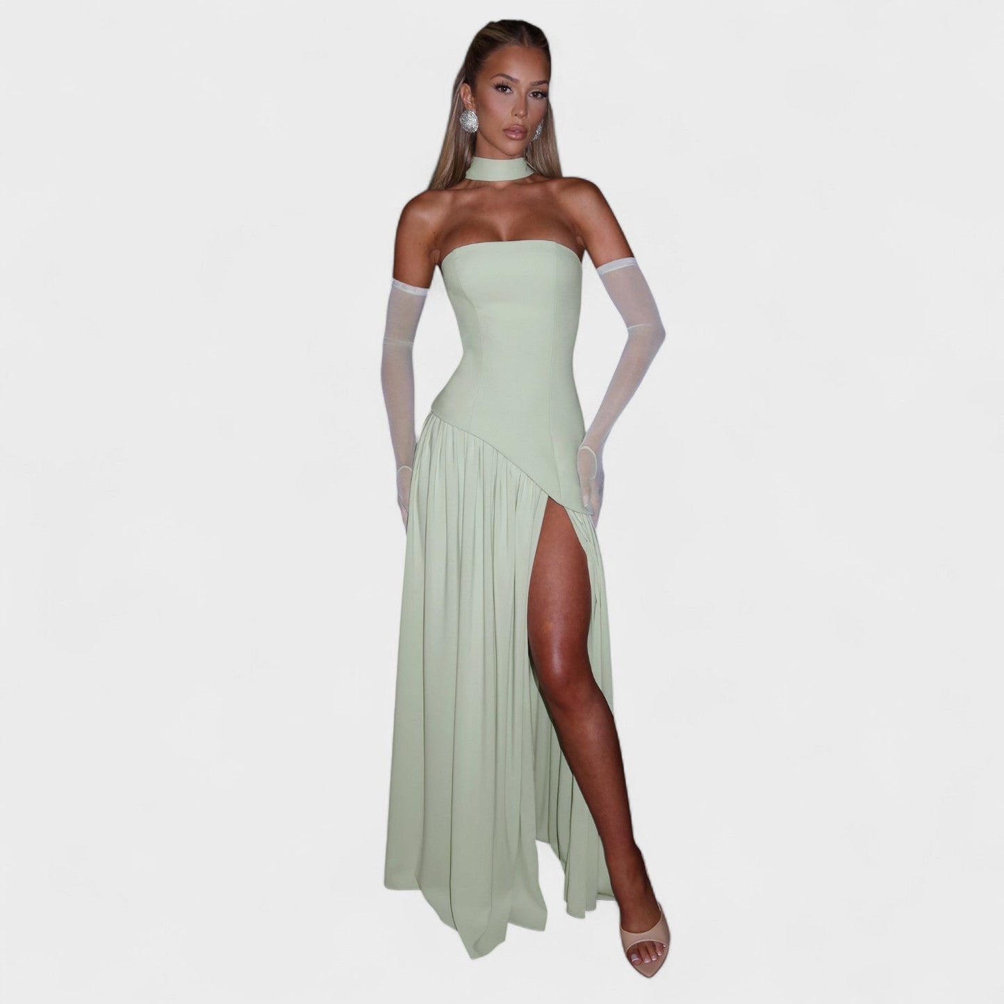 Vestido Maliyah - Corte Asimétrico Menta