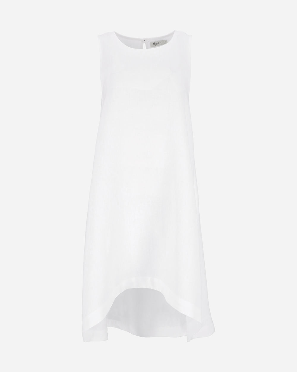 Vestido midi casual sin mangas con bajo asimétrico y estilo moderno