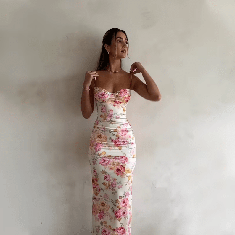 Beau | Vestido maxi veraniego con estampado de flores