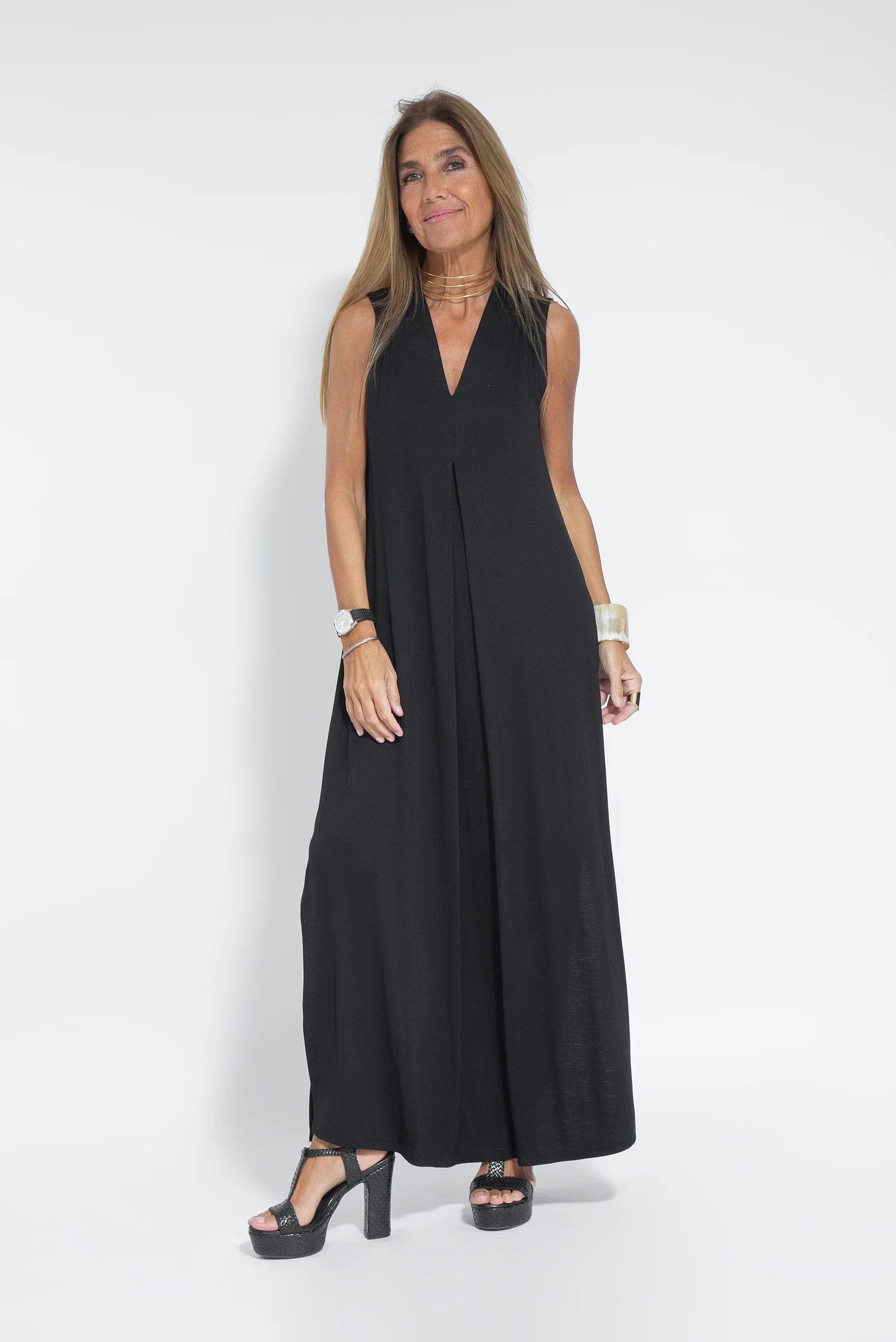 Carmela | Elegante vestido largo con chaqueta de punto