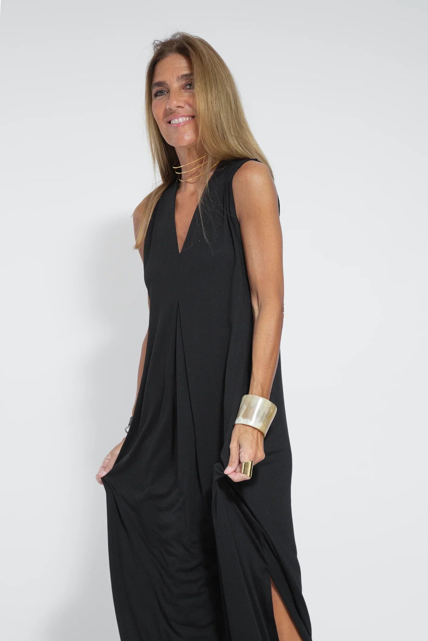 Carmela | Elegante vestido largo con chaqueta de punto