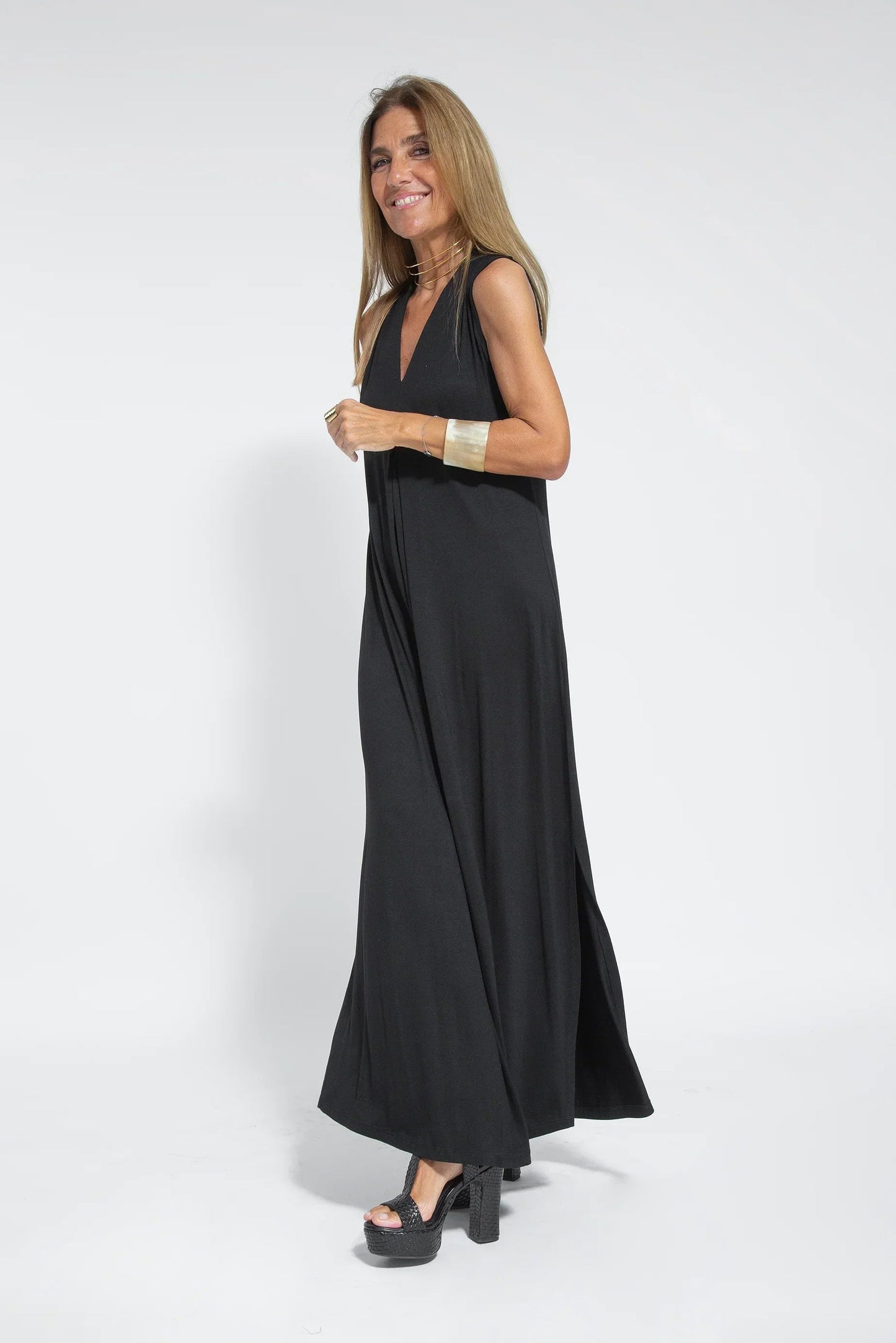 Carmela | Elegante vestido largo con chaqueta de punto