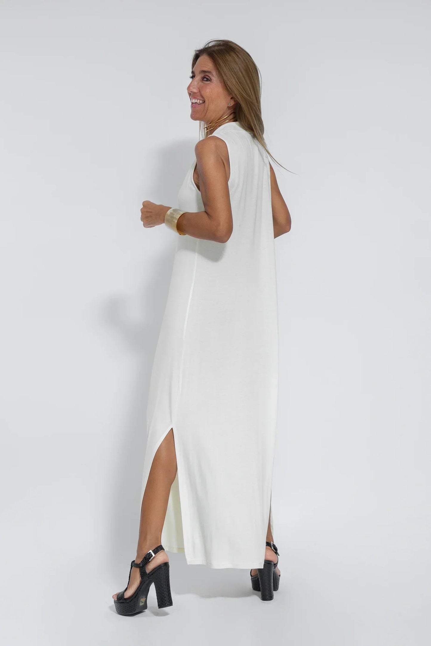 Carmela | Elegante vestido largo con chaqueta de punto