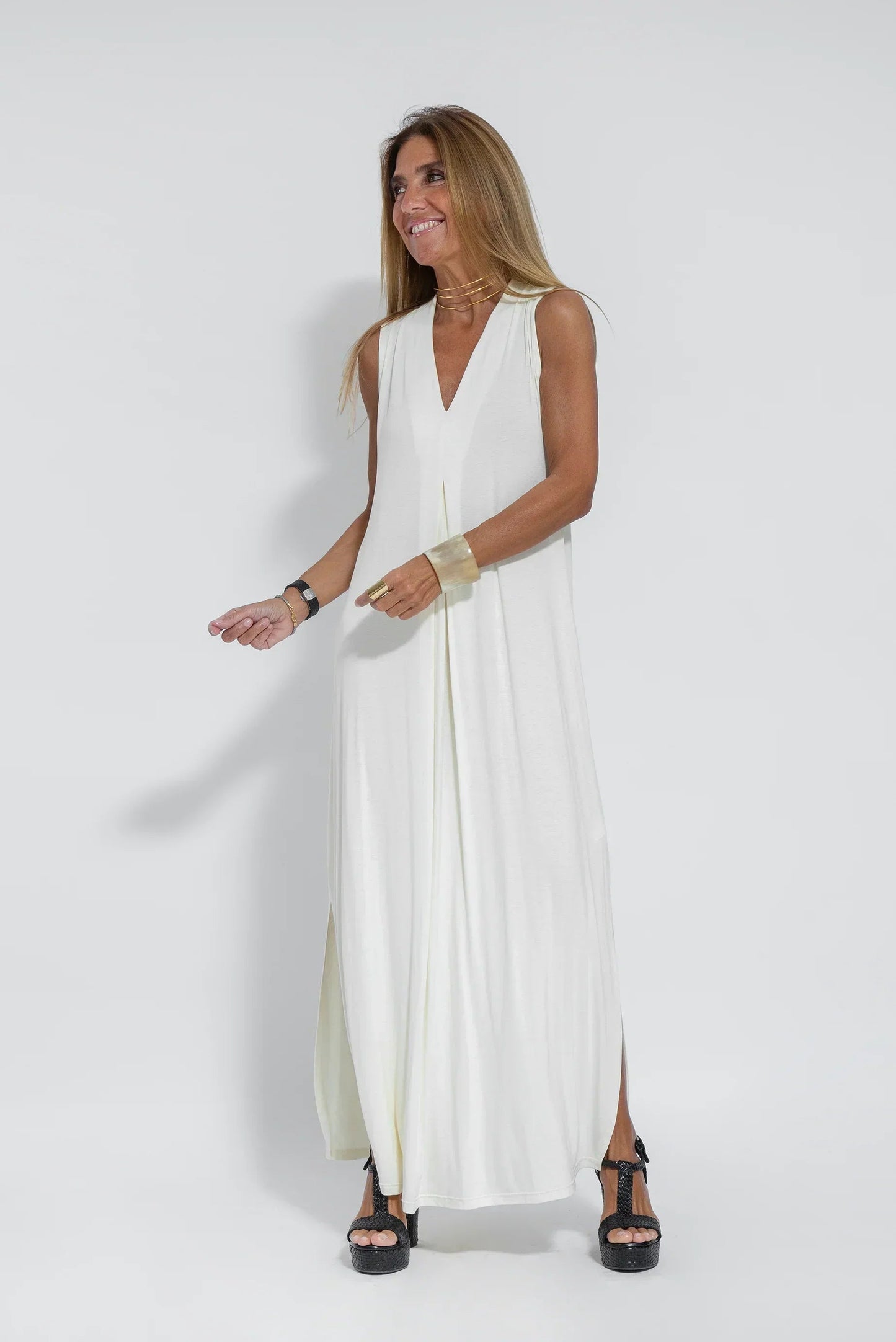 Carmela | Elegante vestido largo con chaqueta de punto