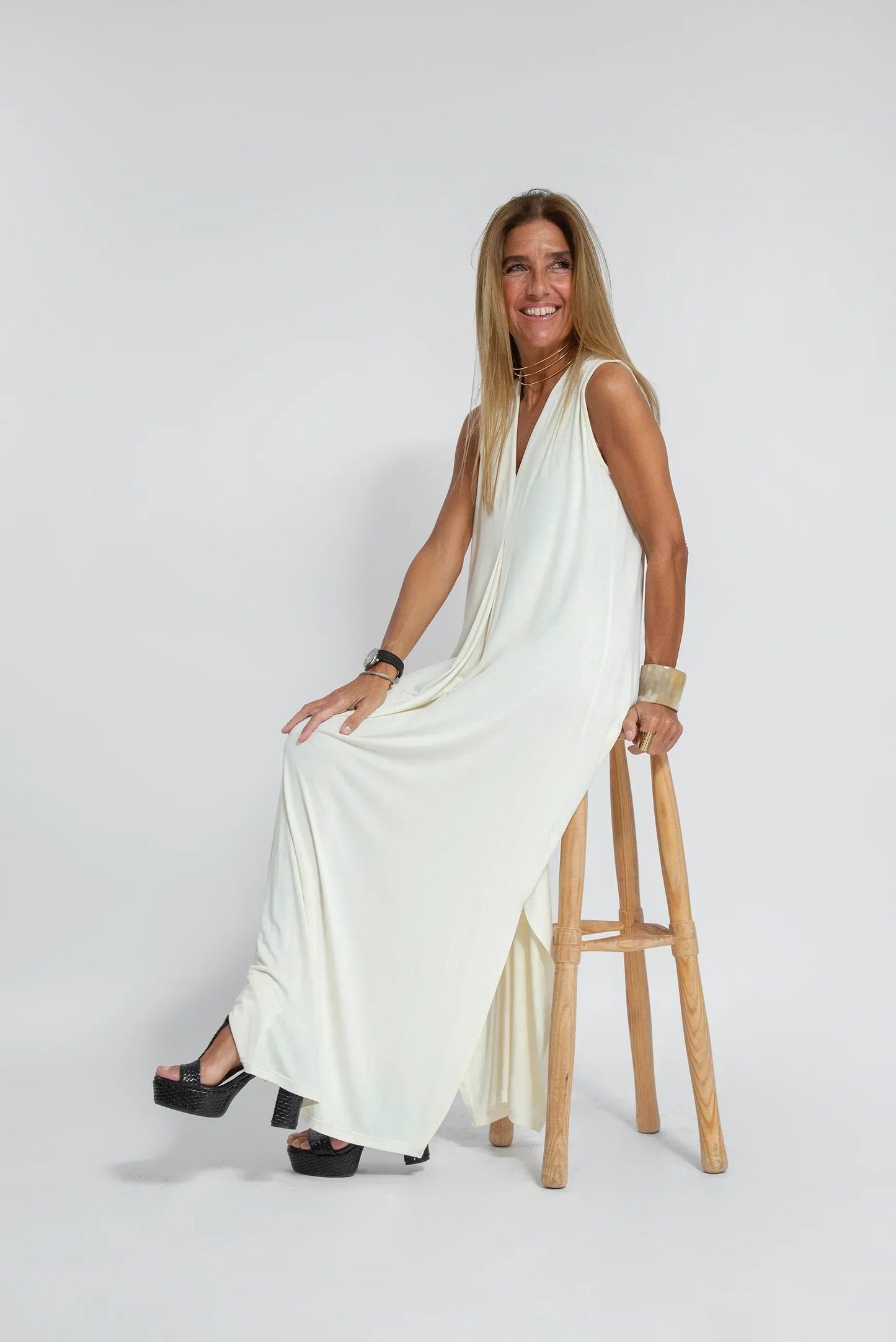 Carmela | Elegante vestido largo con chaqueta de punto