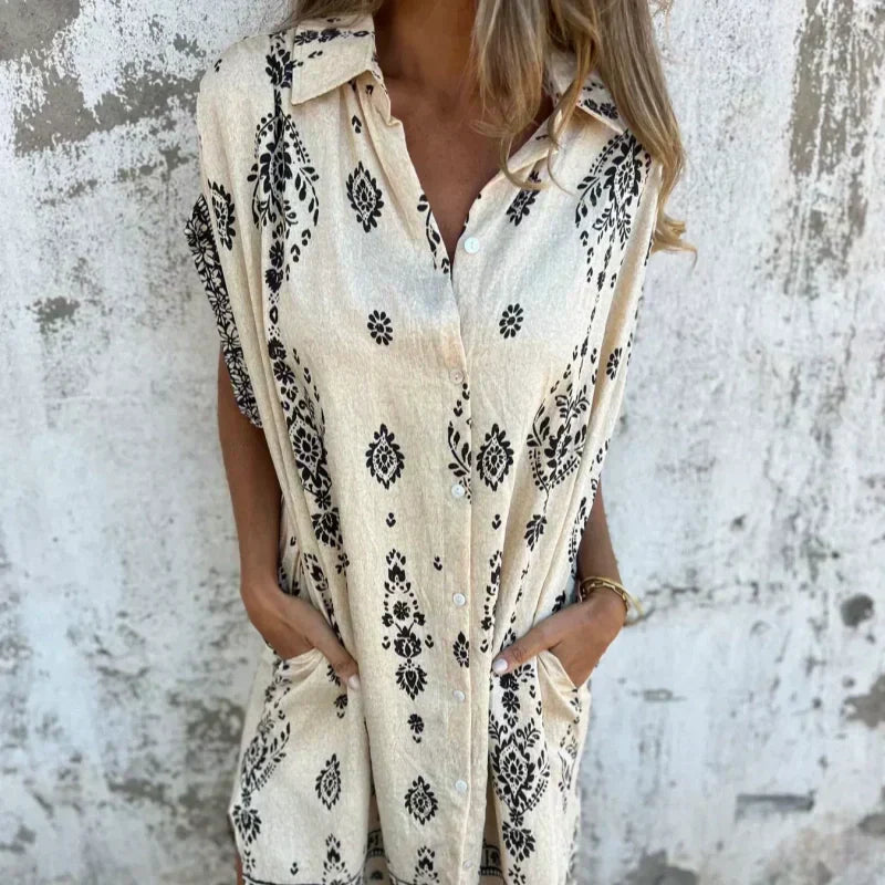 Sabina | Vestido Camisero Midi Estilo Boho