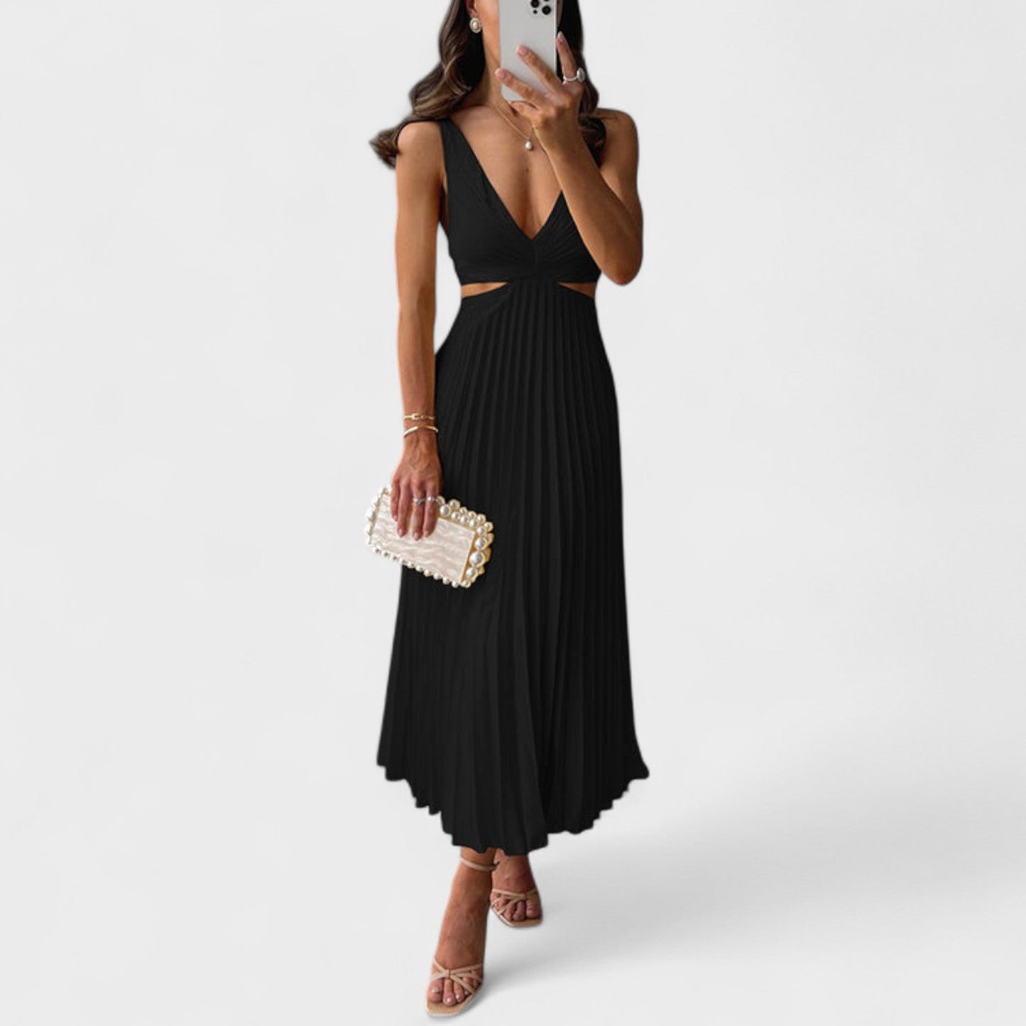 Eva – Vestido Plisado Midi