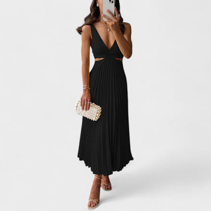 Eva – Vestido Plisado Midi