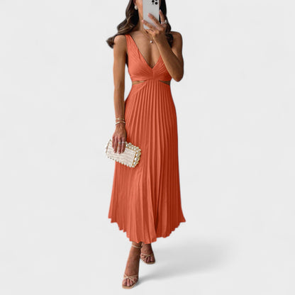 Eva – Vestido Plisado Midi