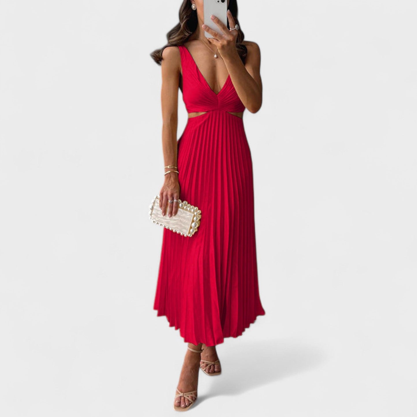Eva – Vestido Plisado Midi