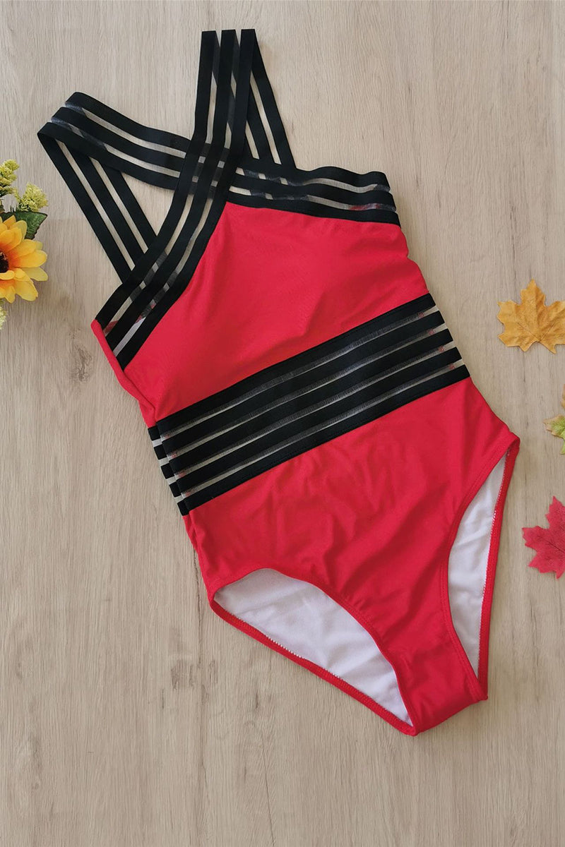 Traje de Baño Monokini con Cruce y Transparencia