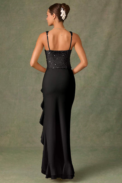 BELLA™ | Vestido Corset de Satén con Volantes