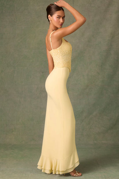BELLA™ | Vestido Corset de Satén con Volantes