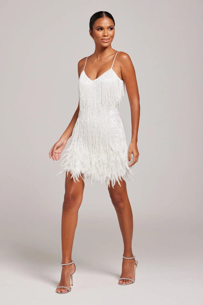 Brielle - Mini vestido de plumas