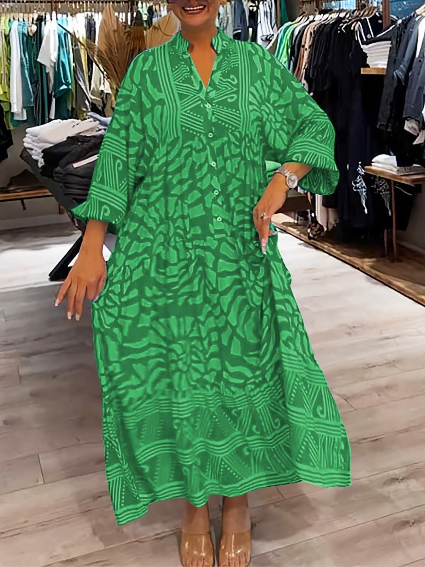 Ilona | Vestido con escote en V y estampado