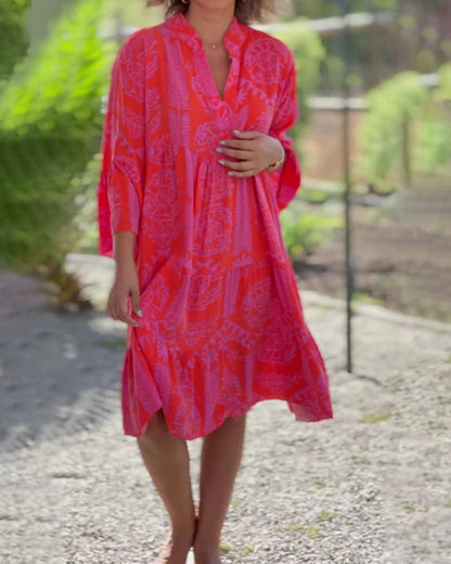 SARA - Vestido bohemio de manga suelta