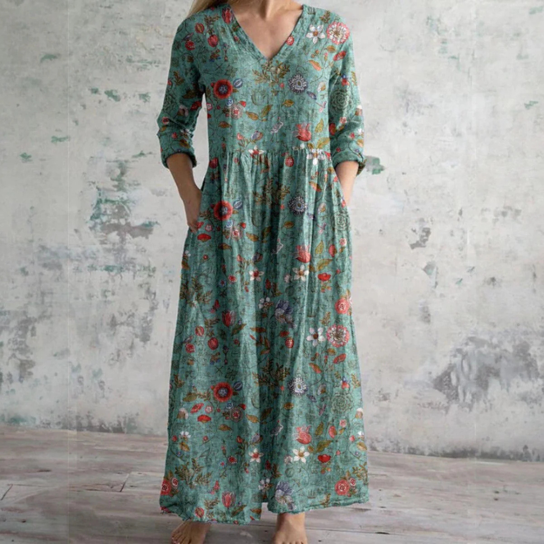 Brygida | Vestido de verano elegante y de alta calidad con estampado floral