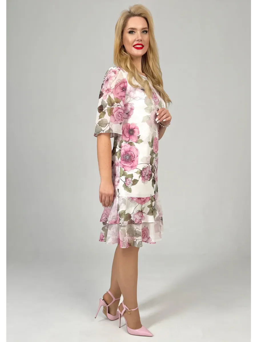 Samanta | Vestido suelto de verano con escote redondo y manga corta