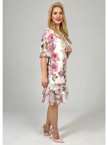 Samanta | Vestido suelto de verano con escote redondo y manga corta