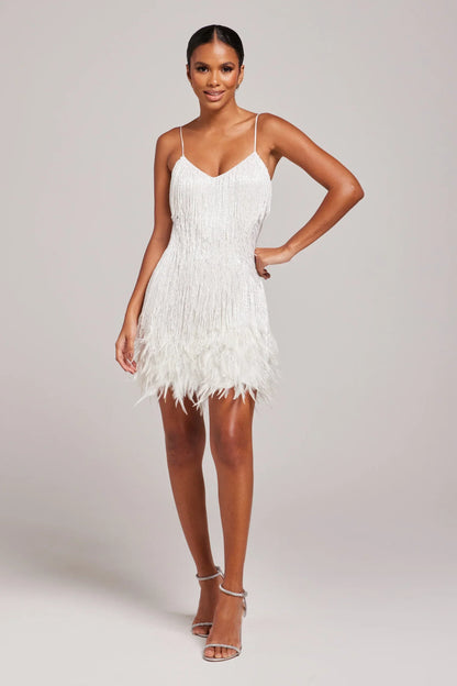 Brielle - Mini vestido de plumas