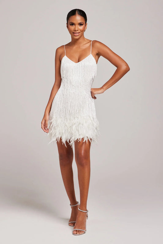 Brielle - Mini vestido de plumas