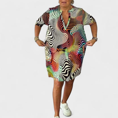 Ria | Vestido Estampado con Cuello en V