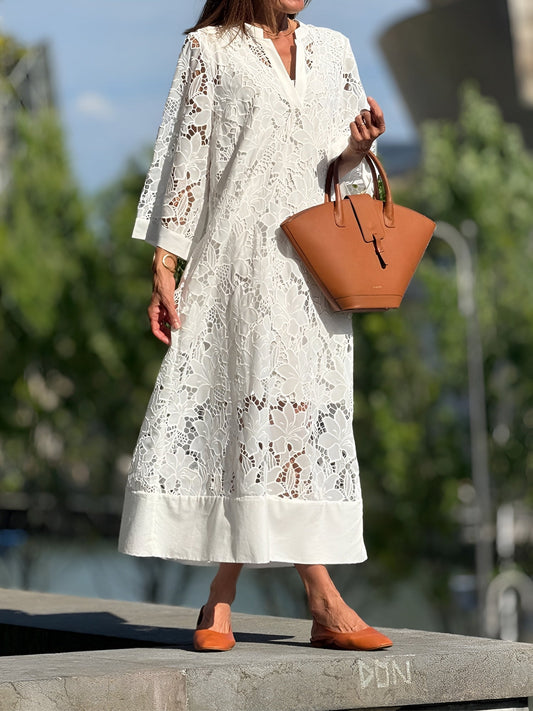 Klara | Vestido de encaje bordado para mujer