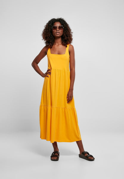 Vestido midi informal de verano con tirantes y diseño clásico
