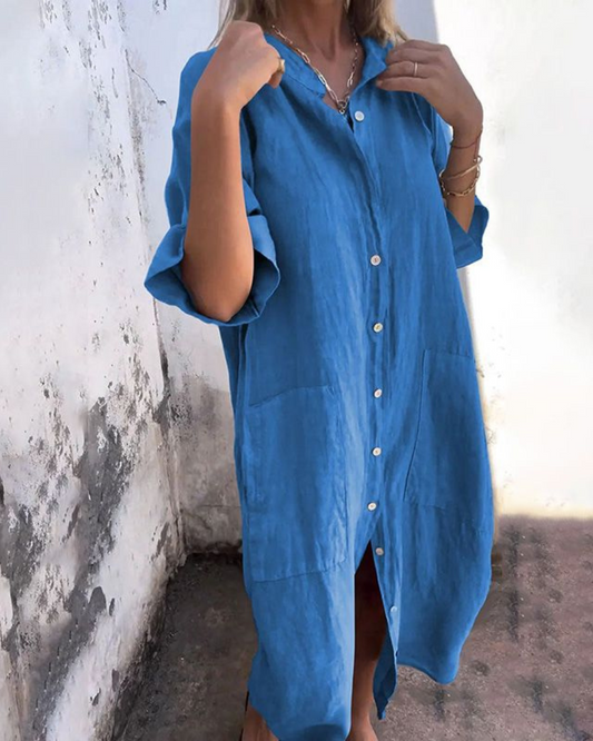 Edyta | Camisa Midi Suelta con Botones