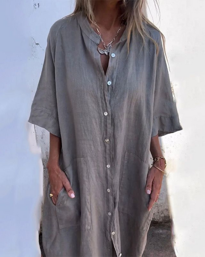 Edyta | Camisa Midi Suelta con Botones