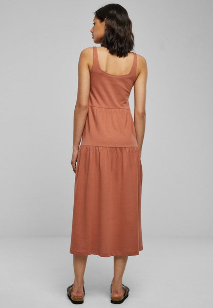 Vestido midi informal de verano con tirantes y diseño clásico