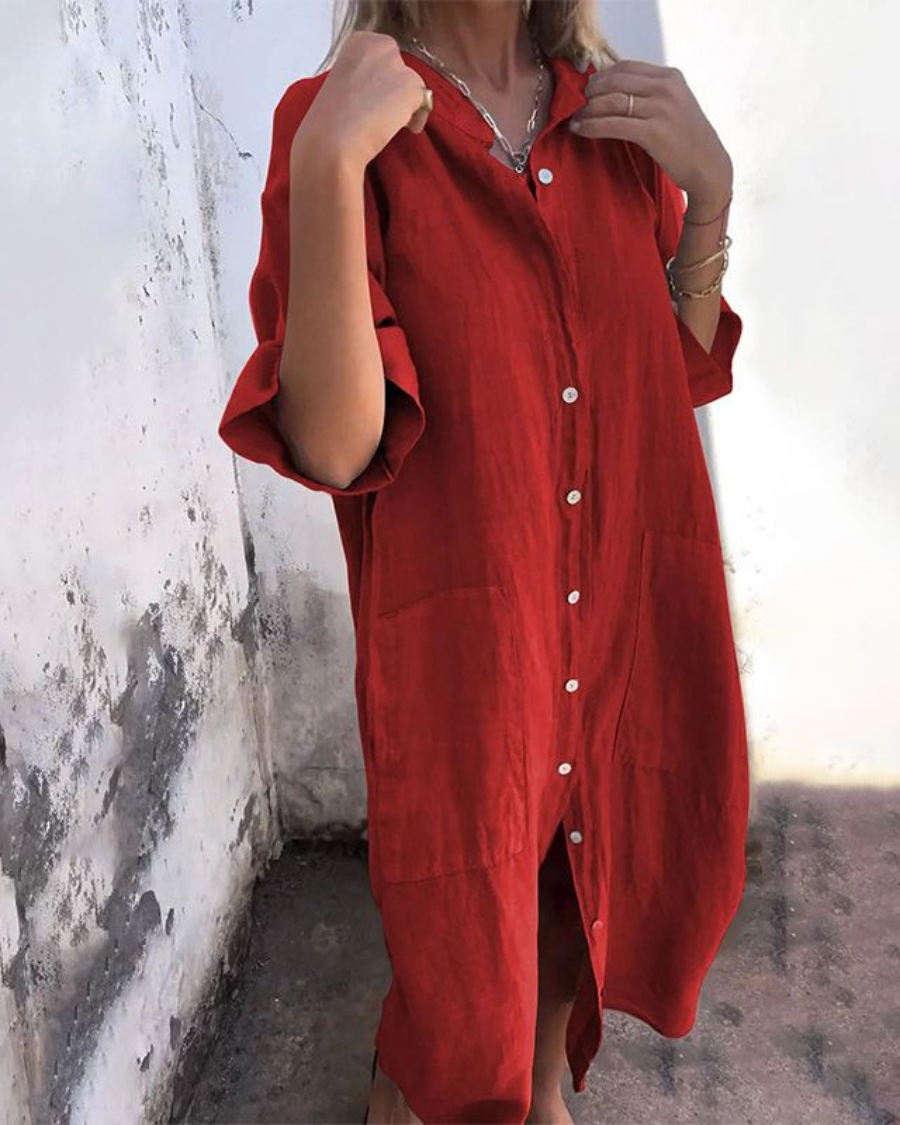 Edyta | Camisa Midi Suelta con Botones