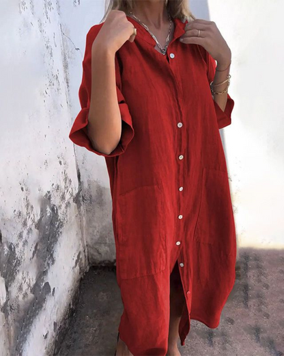 Edyta | Camisa Midi Suelta con Botones