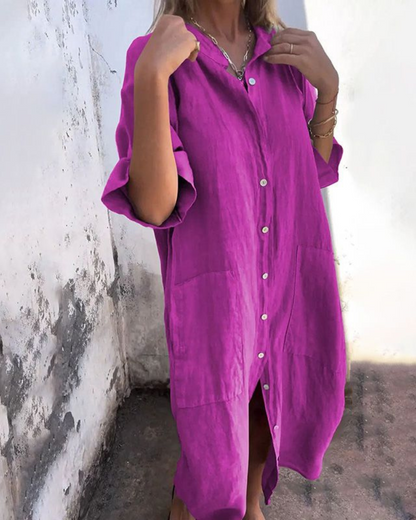 Edyta | Camisa Midi Suelta con Botones