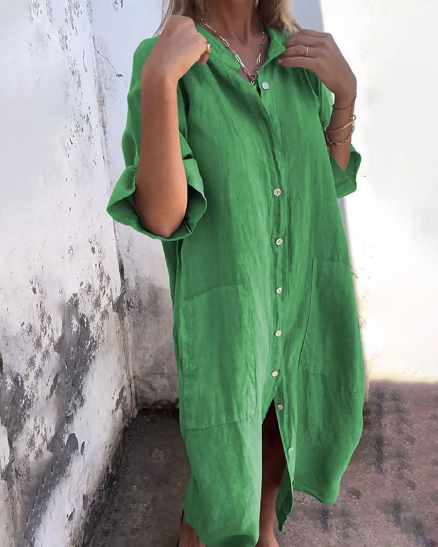 Edyta | Camisa Midi Suelta con Botones