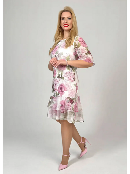 Samanta | Vestido suelto de verano con escote redondo y manga corta
