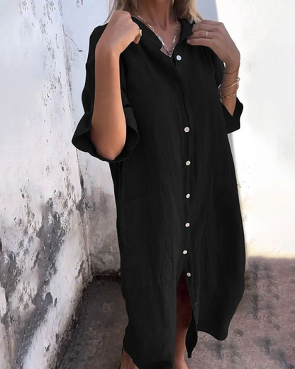 Edyta | Camisa Midi Suelta con Botones